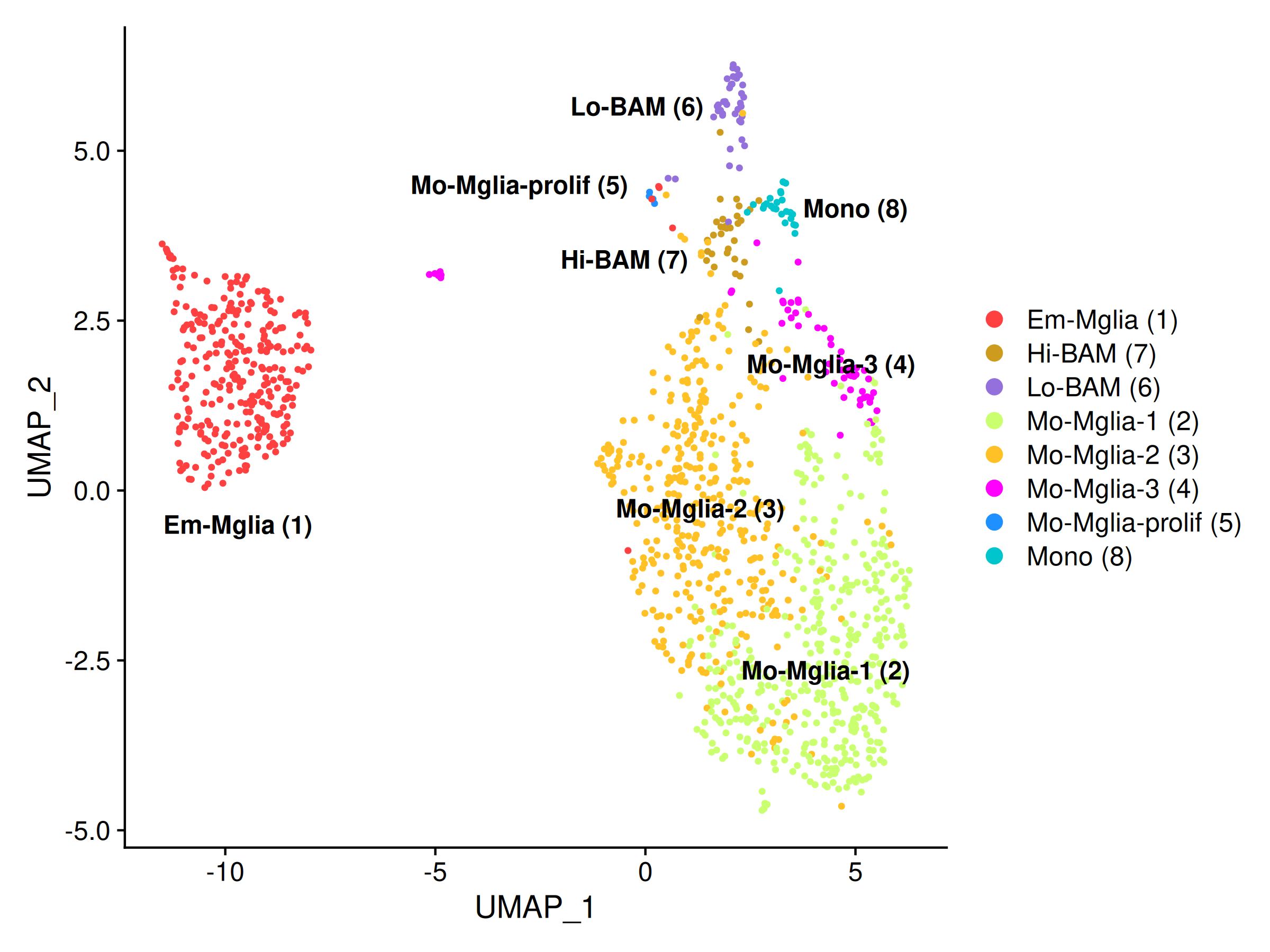 Umap Brain engraftment MF subset